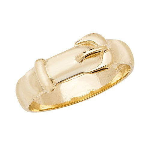 Mens Plain 9ct Yellow Gold Buckle Ring 375 Hallmarked British Made Size P - U