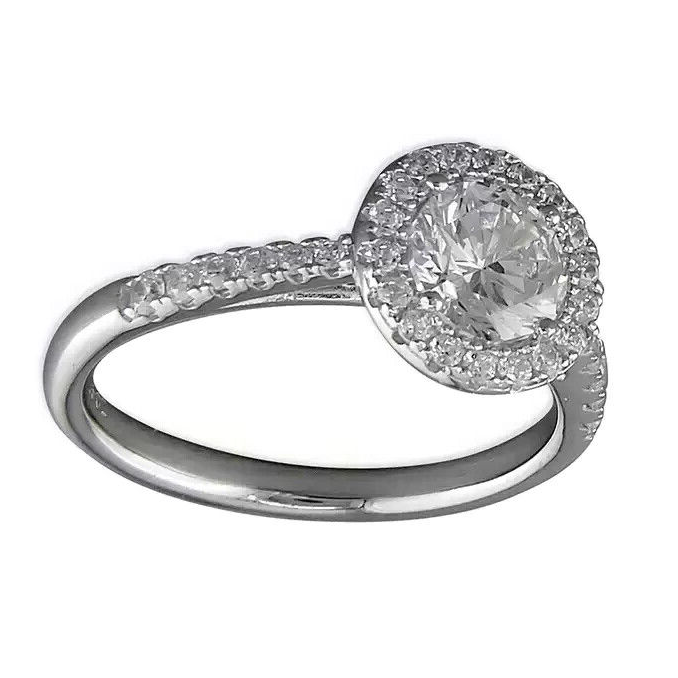Flat Halo Statement Ring Sterling Silver 925 Hallmarked British Made Size L - R