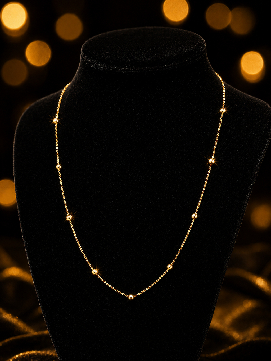 Fine Ball Chain Necklace 9ct Yellow Gold 375 Hallmarked British Made Brand New