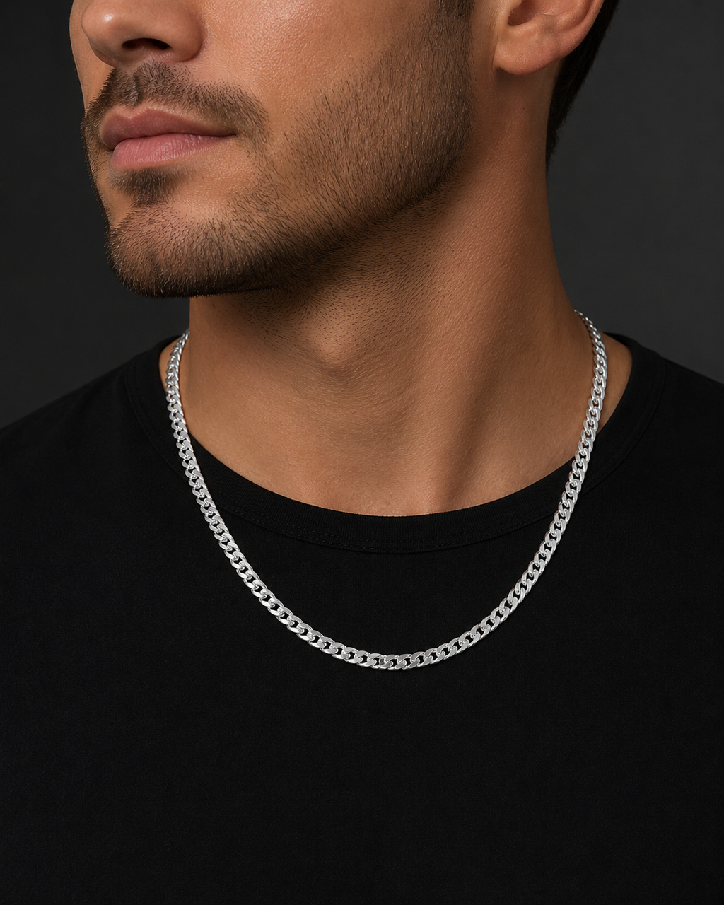 Gents Heavy DC Curb Chain Solid Sterling Silver 925 Hallmarked British Made