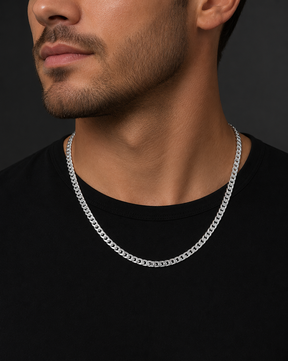 Gents Heavy DC Curb Chain Solid Sterling Silver 925 Hallmarked British Made