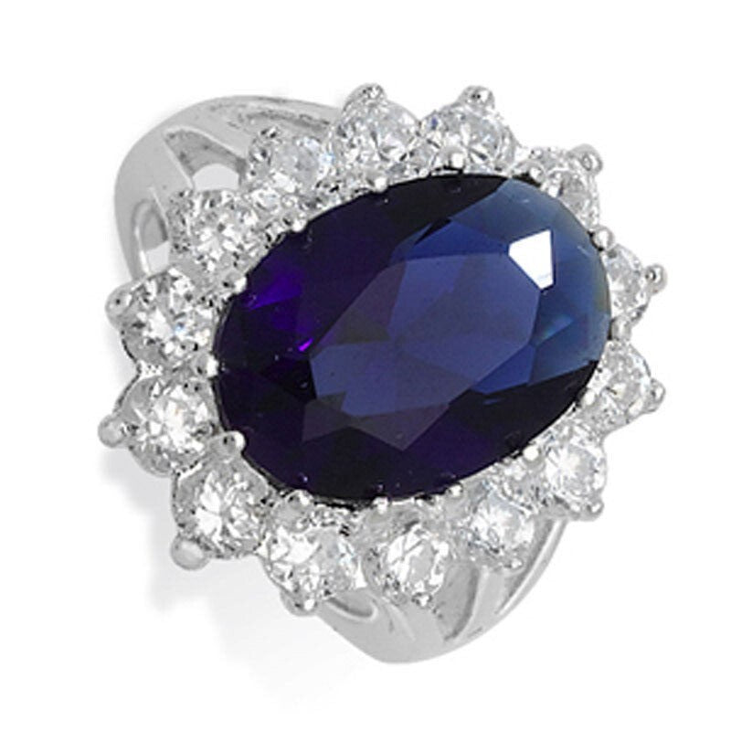 Sterling Silver Cluster Sapphire Ring 925 Hallmarked British Made Sizes J - R