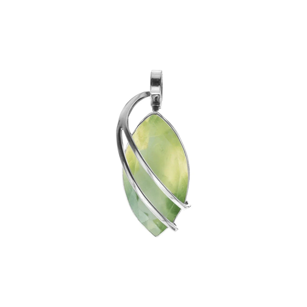 Prehnite Marquise Pendant Sterling Silver 925 Hallmarked All Chain Lengths