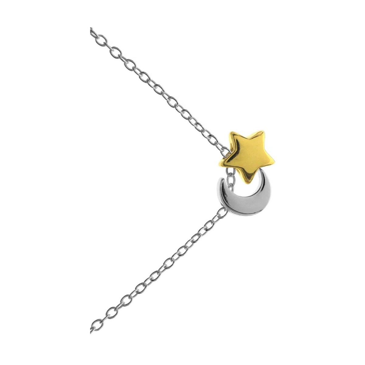 Star And Moon Necklace 14ct Gold Plated Hallmarked British Made