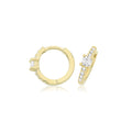 9ct Yellow Gold 9 Stone Hoop Earrings British Made 375 Hallmark Brand New Boxed