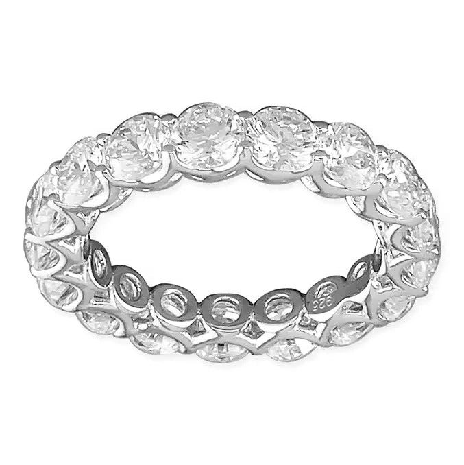 Statement Eternity Ring Sterling Silver 925 Hallmarked British Made Size L - S