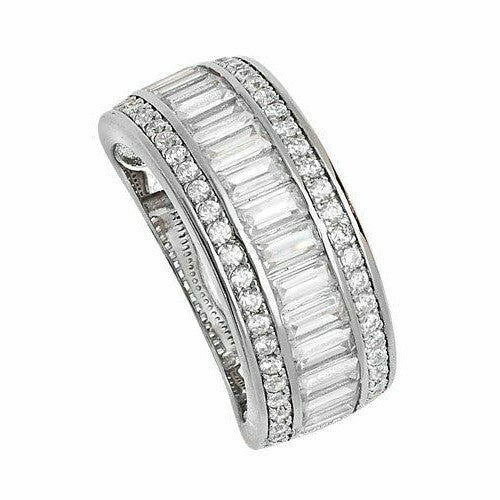Sterling Silver Ring Anniversary Gemstone 925 Hallmarked Size M - S British Made