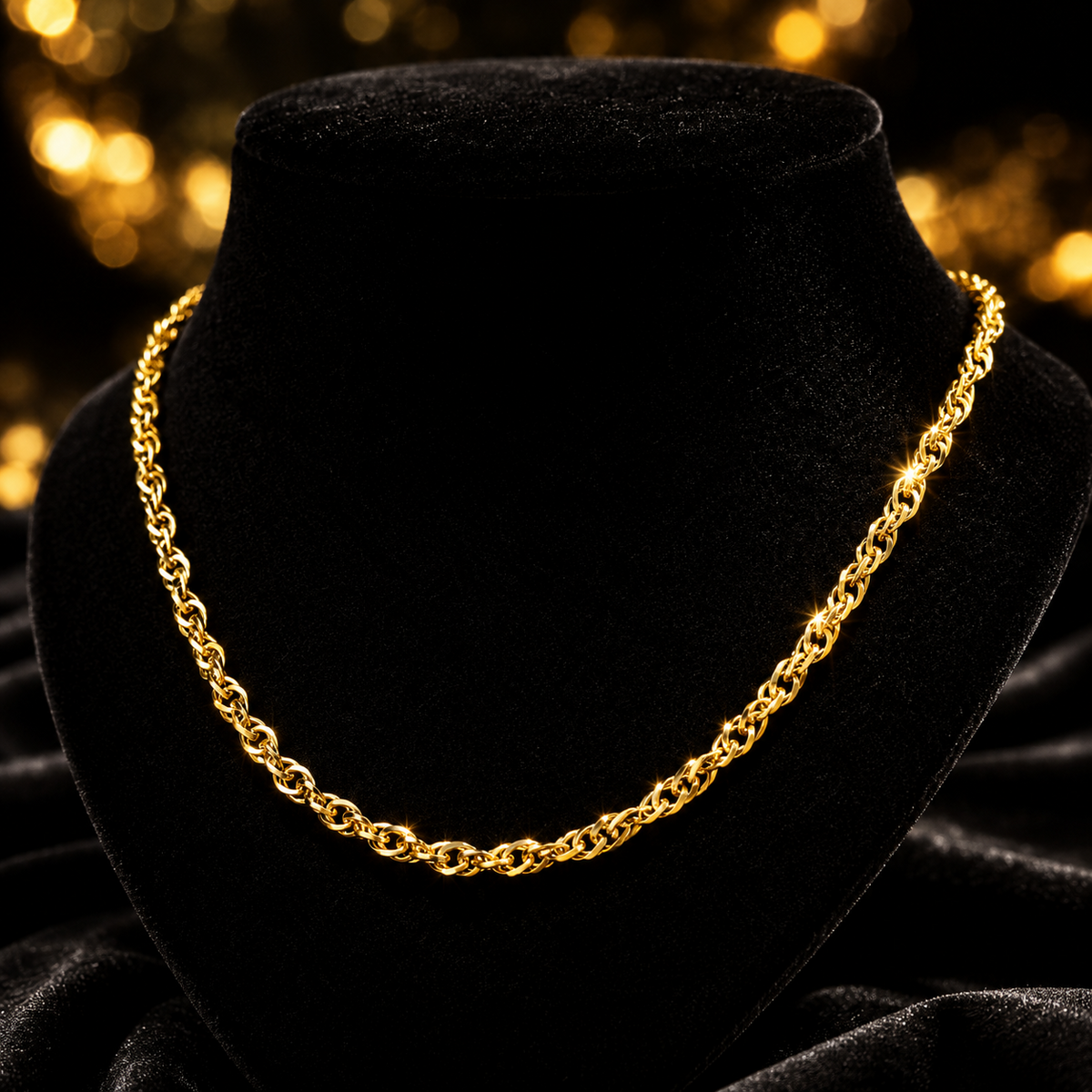 Singapore Chain Necklace 9ct Yellow Gold 375 Hallmarked British Made Brand New
