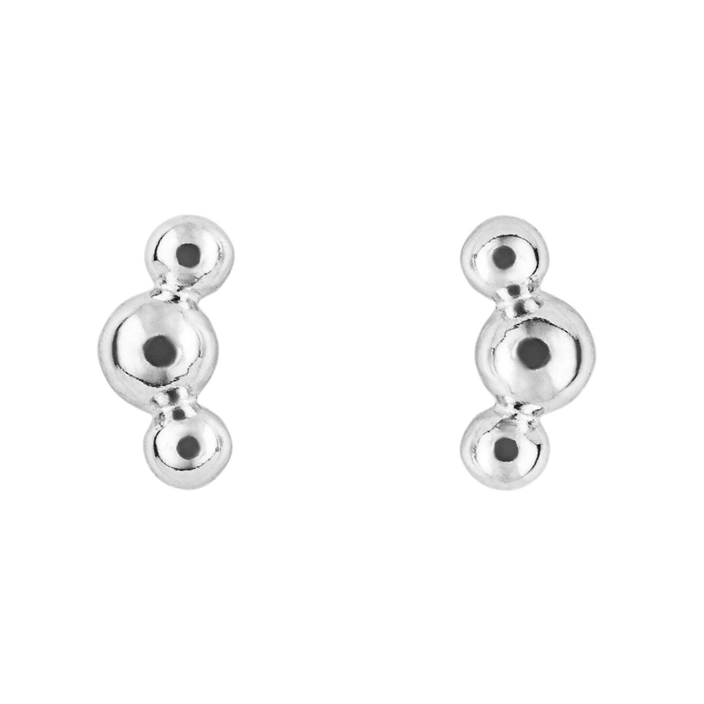 Triple Ball Stud Earrings Sterling Silver 925 Hallmarked Brand New Boxed