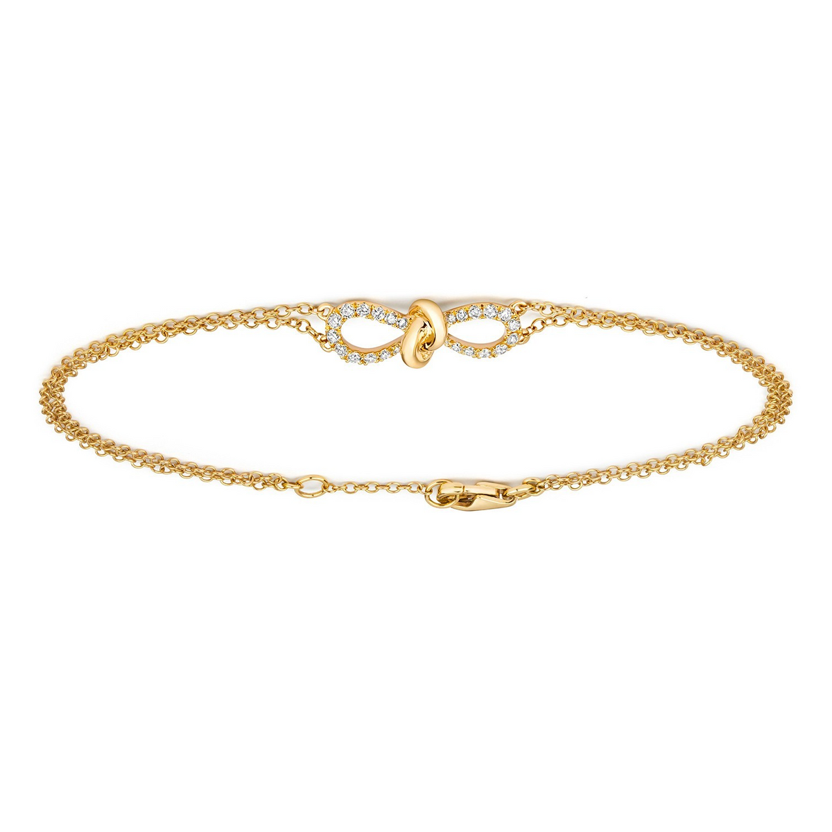 Infinity Natural Diamond 18ct Yellow Gold Bracelet 375 Hallmarked British Made
