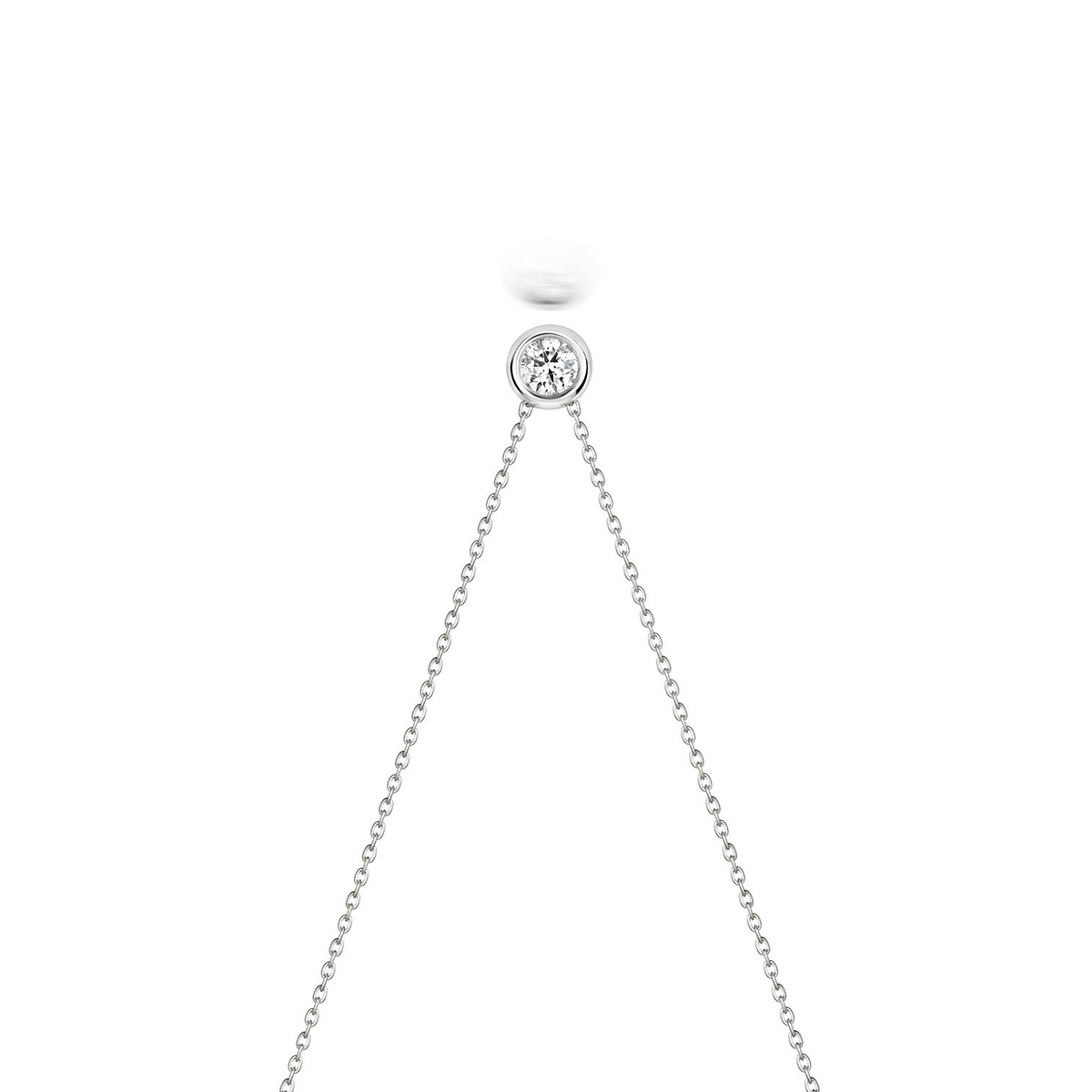 1 Natural Diamond Flush Necklace 18ct White Gold Hallmarked British Made