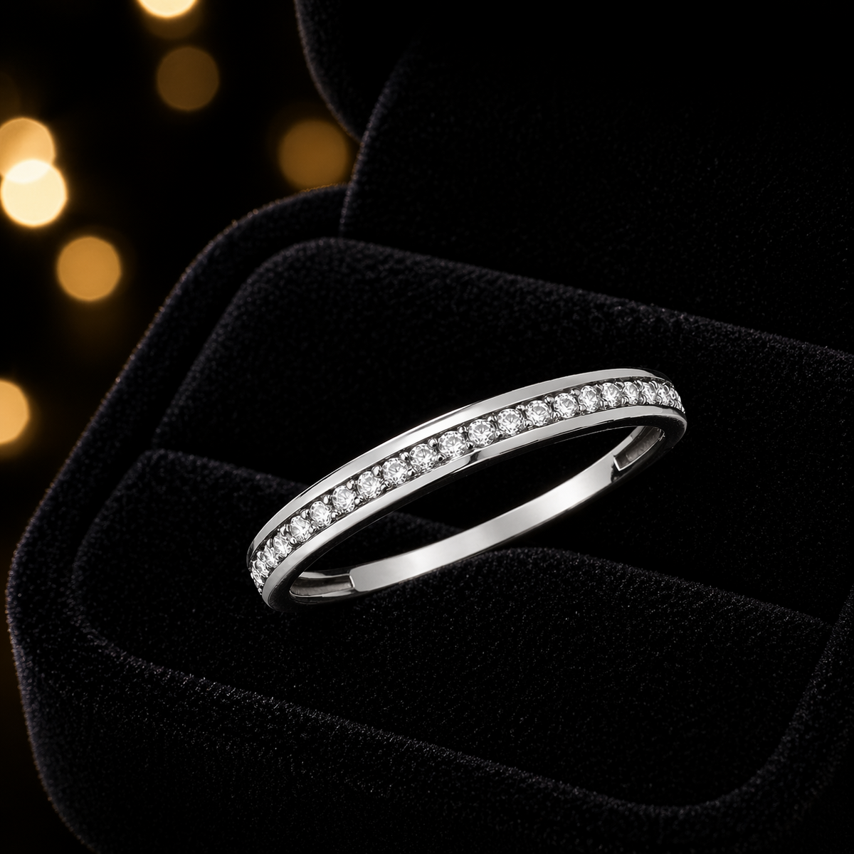Eternity Ring 9ct White Gold Band Hallmarked Sizes J - T