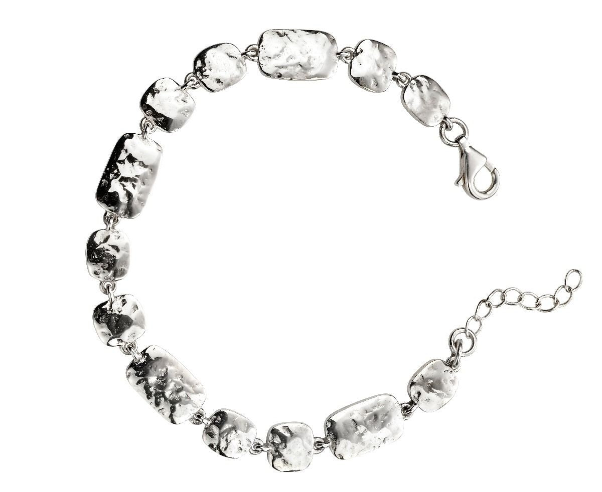 Hammered Multi Link Bracelet Sterling Silver 925 Hallmarked Brand New Boxed