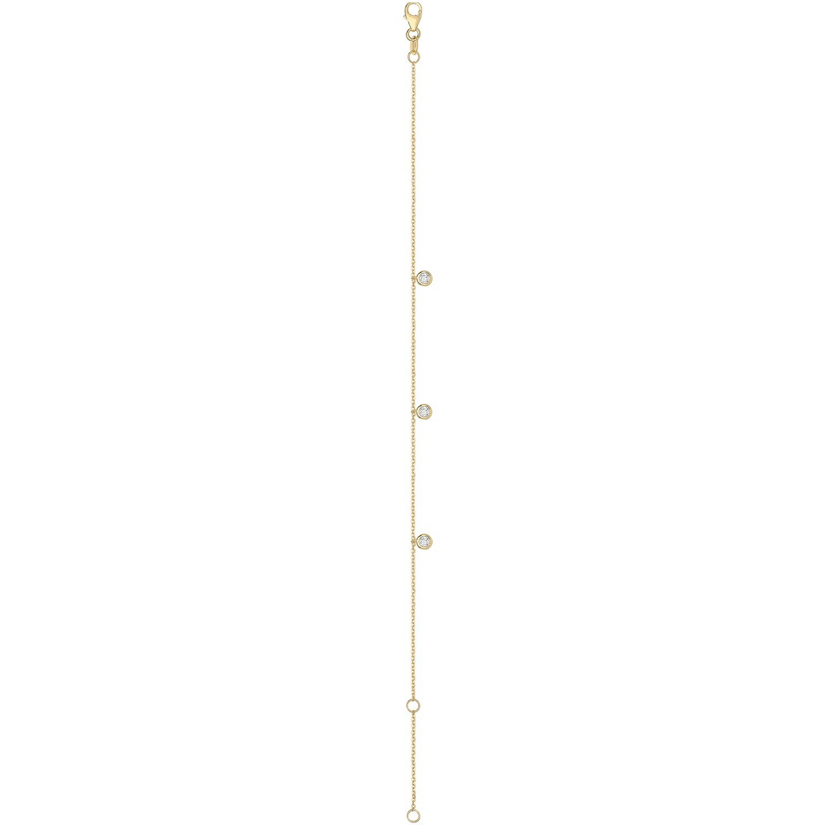 Ladies Bezel Station Bracelet 9ct Yellow Gold 375 Hallmarked British Made