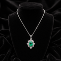 Art Deco Emerald Pendant 9ct White Gold 375 Hallmarked British Made