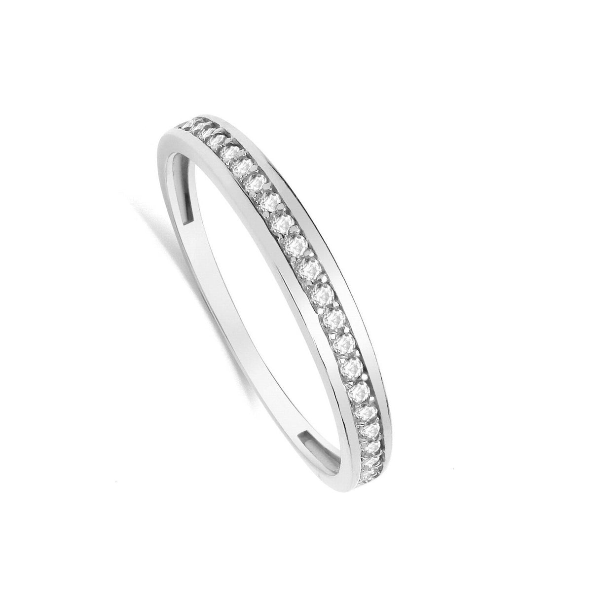 Eternity Ring 9ct White Gold Band Hallmarked Sizes J - T