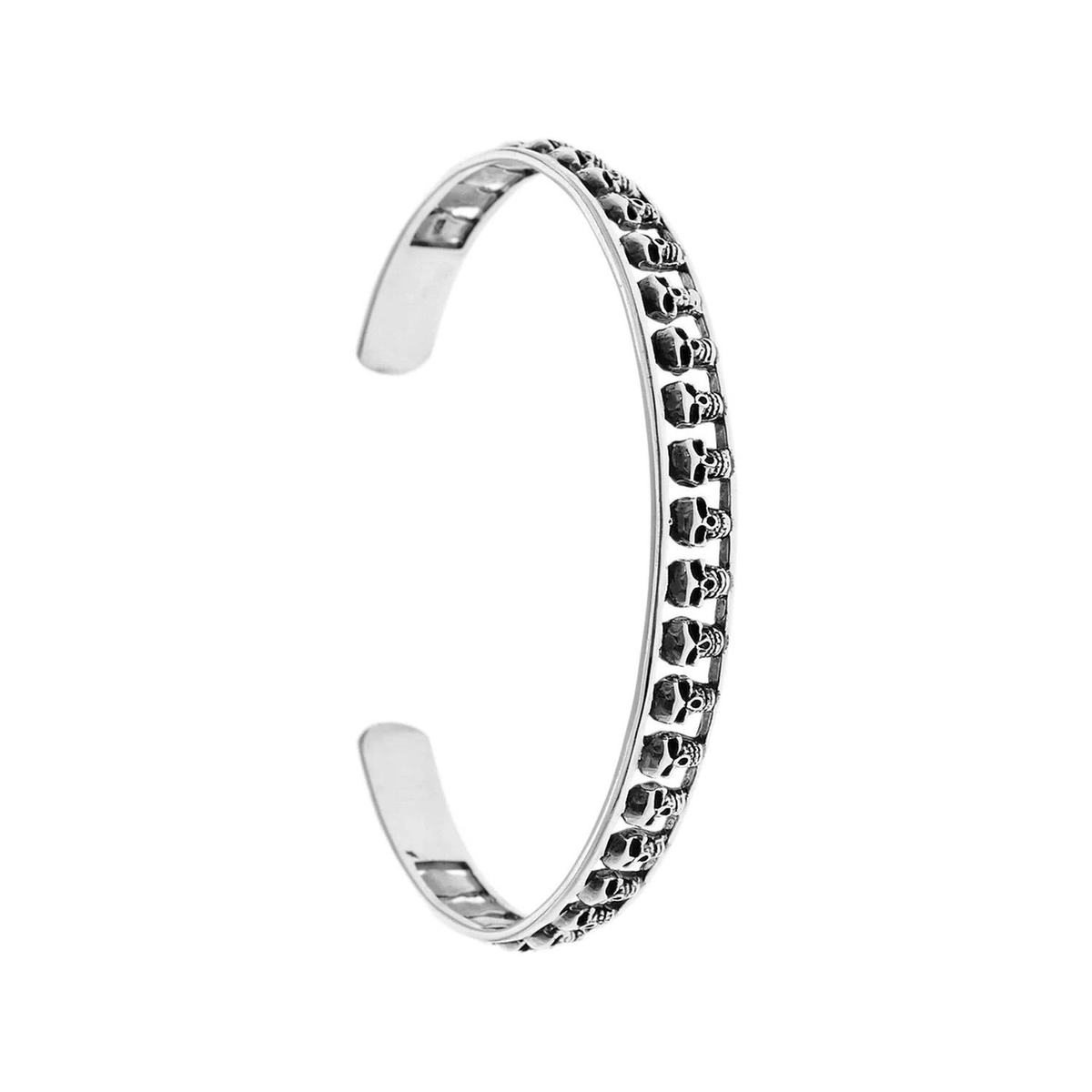 Sterling Silver Harley Skull Bangle British Made 925 Hallmarked Brand New Boxed