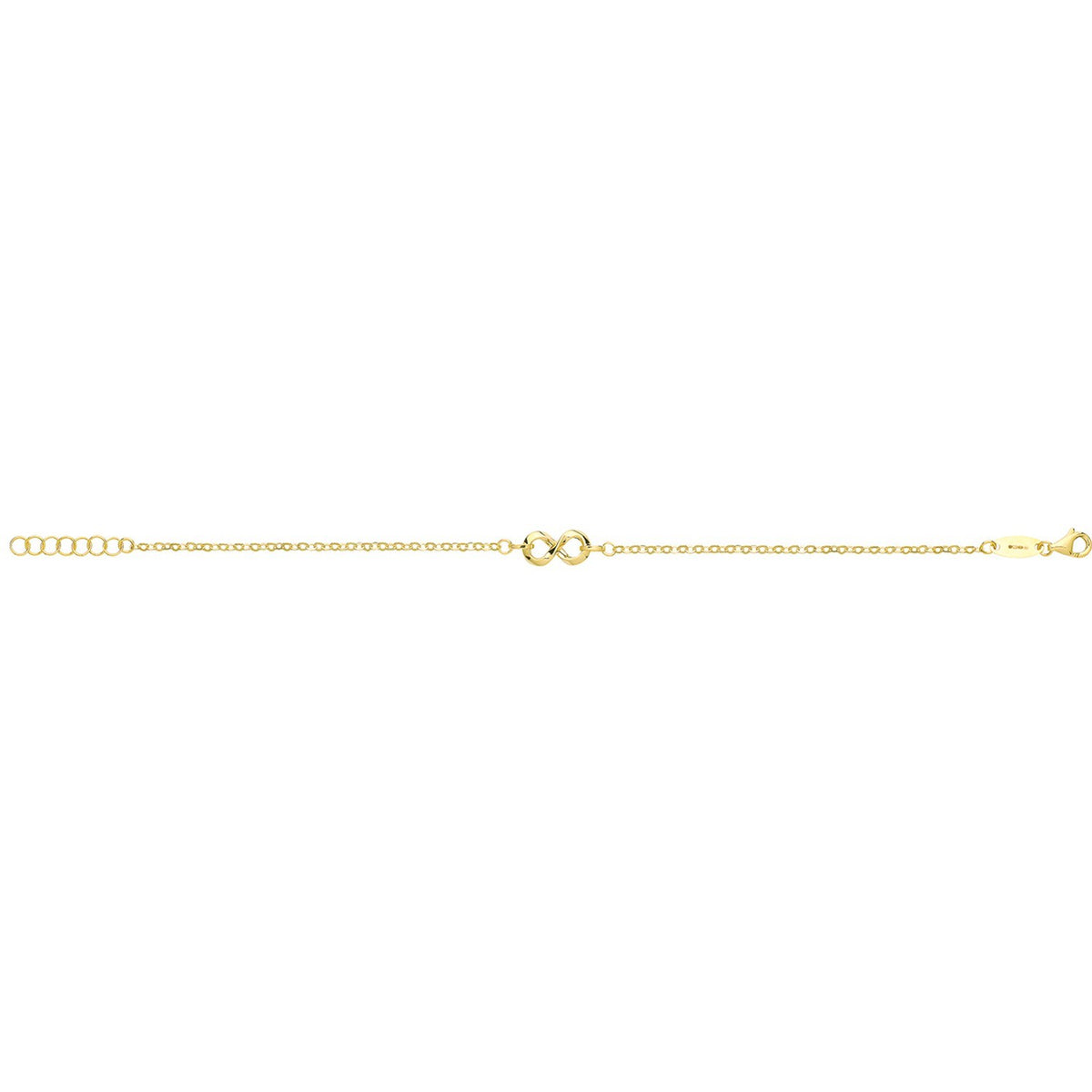 Ladies Infinity Adjustable Bracelet 9ct Yellow Gold 375 Hallmarked British Made