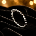 Sterling Silver Beaded Ring 925 Hallmarked Size K - S British Made