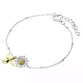 Daisy And Bee Bracelet Solid Sterling Silver 18ct Yellow Gold Bee Hallmarked