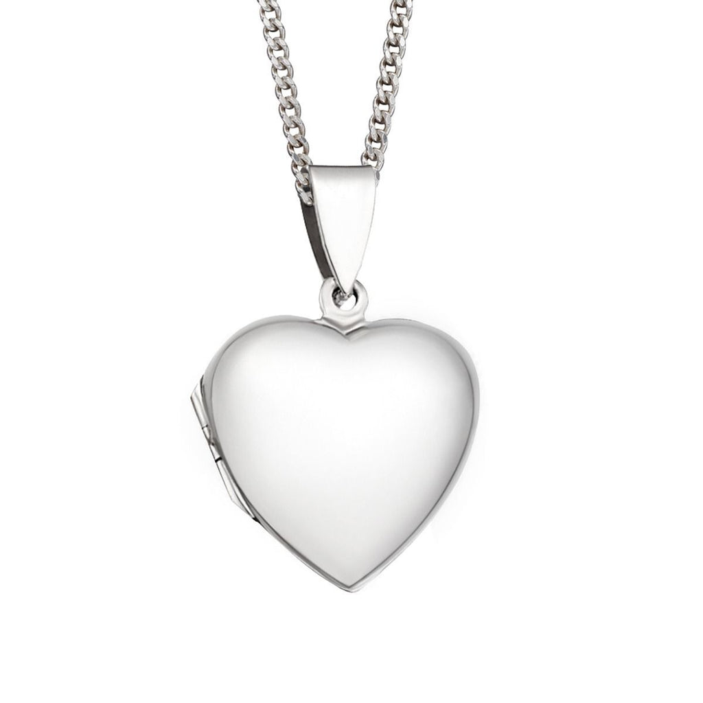 Engravable Heart Locket Sterling Silver Hallmark British Made All Chain Lengths