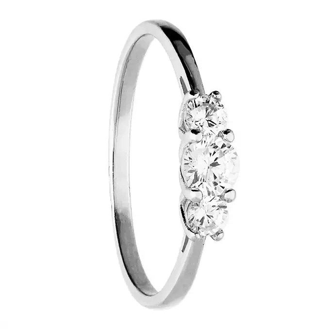 Trio Cluster Ring Sterling Silver 925 Hallmarked British Made Size L - R