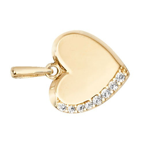 Side Set Heart Pendant 9ct Yellow Gold 375 Hallmarked All Chain Lengths