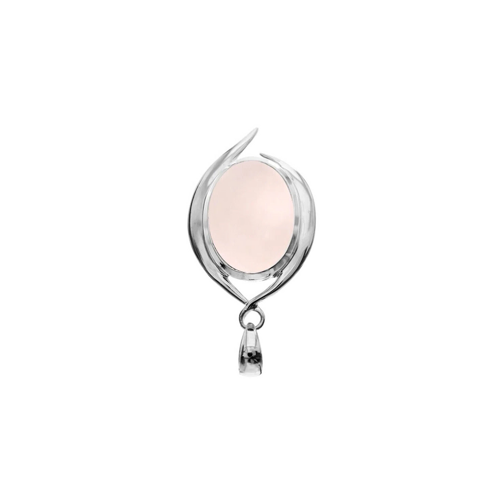 Tailed Rose Quartz Pendant Sterling Silver 925 Hallmarked All Chain Lengths