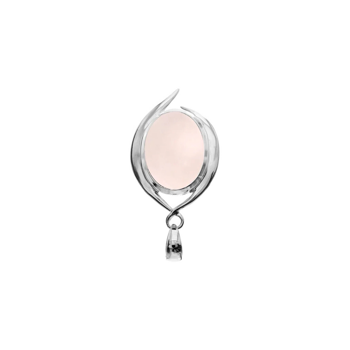 Tailed Rose Quartz Pendant Sterling Silver 925 Hallmarked All Chain Lengths