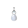 Topaz & Moonstone Hoop Pendant Sterling Silver 925 Hallmarked All Chain Lengths
