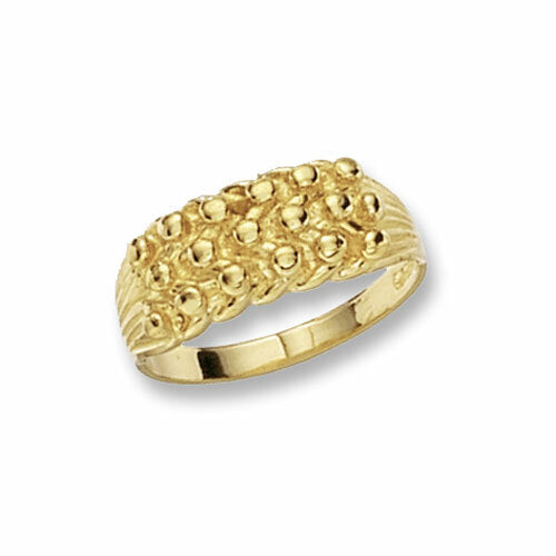 Three Row Keeper Ring 9ct Yellow Gold 375 Hallmarked Sizes J - S