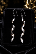 Swirl Drop Earrings Sterling Silver 925 Hallmarked Brand New Boxed