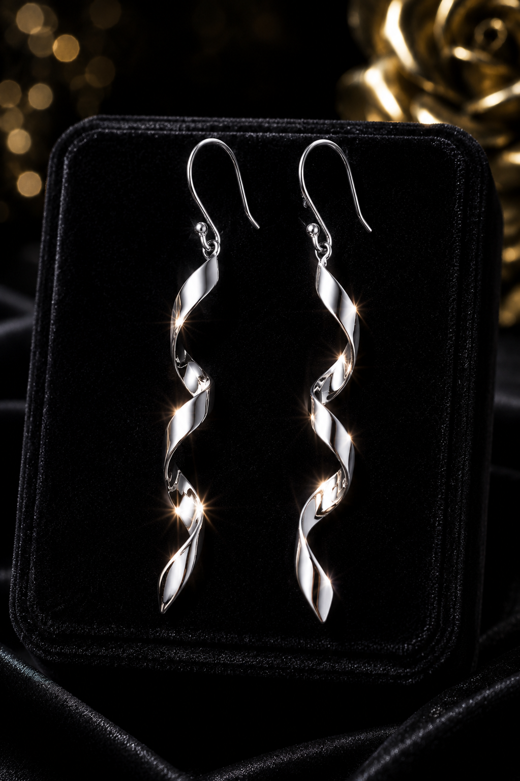 Swirl Drop Earrings Sterling Silver 925 Hallmarked Brand New Boxed
