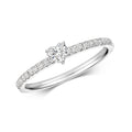 21 Natural Diamond Heart Ring 18ct White Gold Hallmarked Sizes K - N