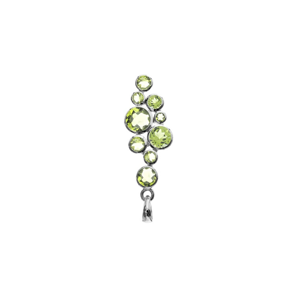 Peridot Bubble Drop Pendant Sterling Silver 925 Hallmark All Chain Lengths