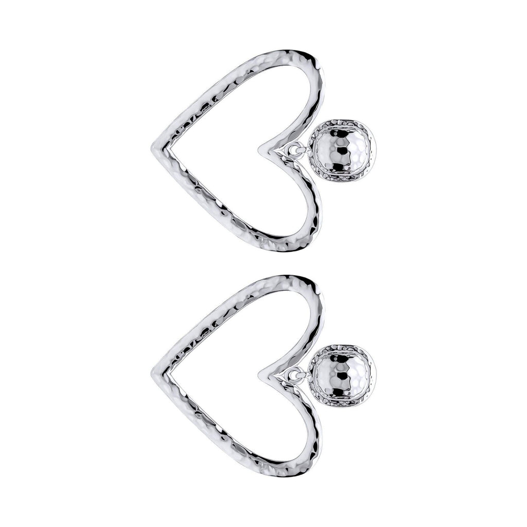 Large Heart Drop Earrings Sterling Silver 925 Hallmarked Brand New Boxed