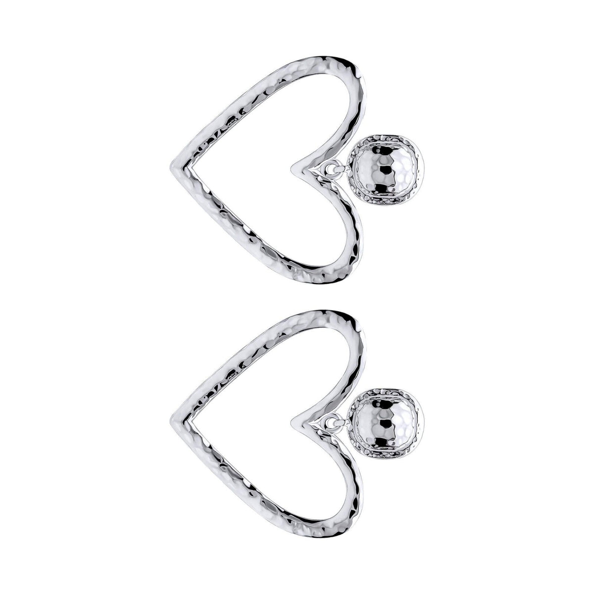 Large Heart Drop Earrings Sterling Silver 925 Hallmarked Brand New Boxed