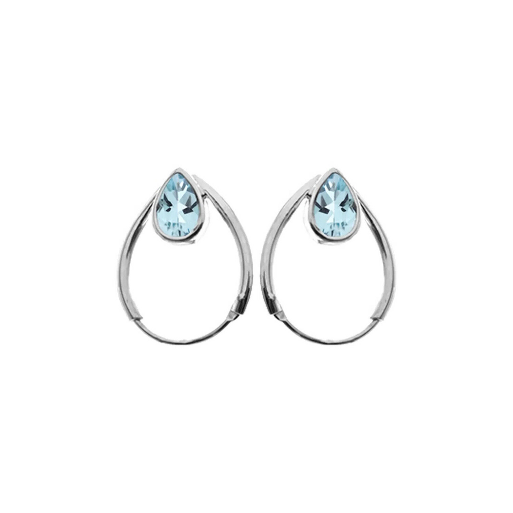 Teardrop Topaz Hoop Earrings Sterling Silver 925 Hallmarked Brand New Boxed
