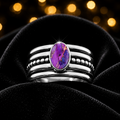 Dotted Oval Mohave Spinner Ring Sterling Silver 925 Hallmarked Size K - T