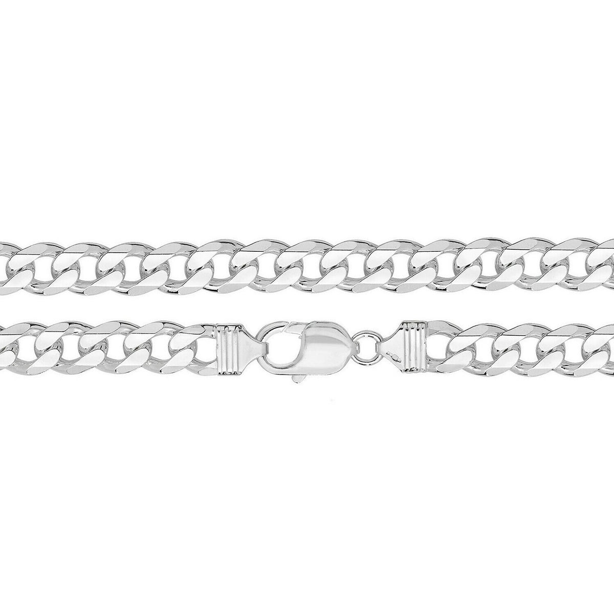 Men's Sterling Silver Bracelet Curb Link British Made 925 Hallmark 8" Weight 31g