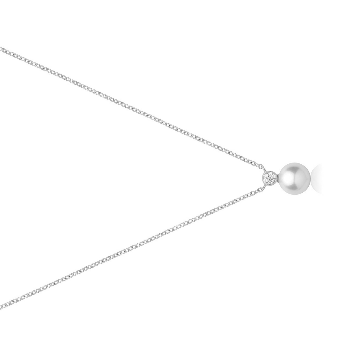 Ladies Solitaire Pearl Necklace Sterling Silver 925 Hallmarked British Made