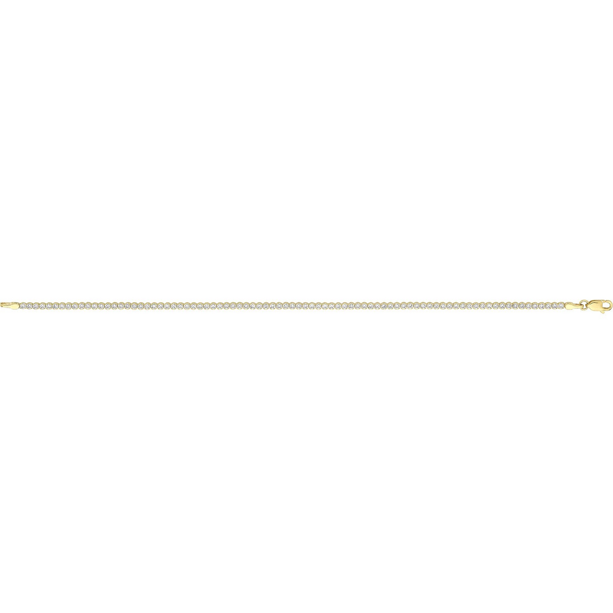 Classic Single Row Tennis Bracelet 9ct Yellow Gold 375 Hallmarked British Made