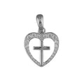 Heart Zircon Cross Sterling Silver 925 Hallmarked All Chain Lengths Brand New