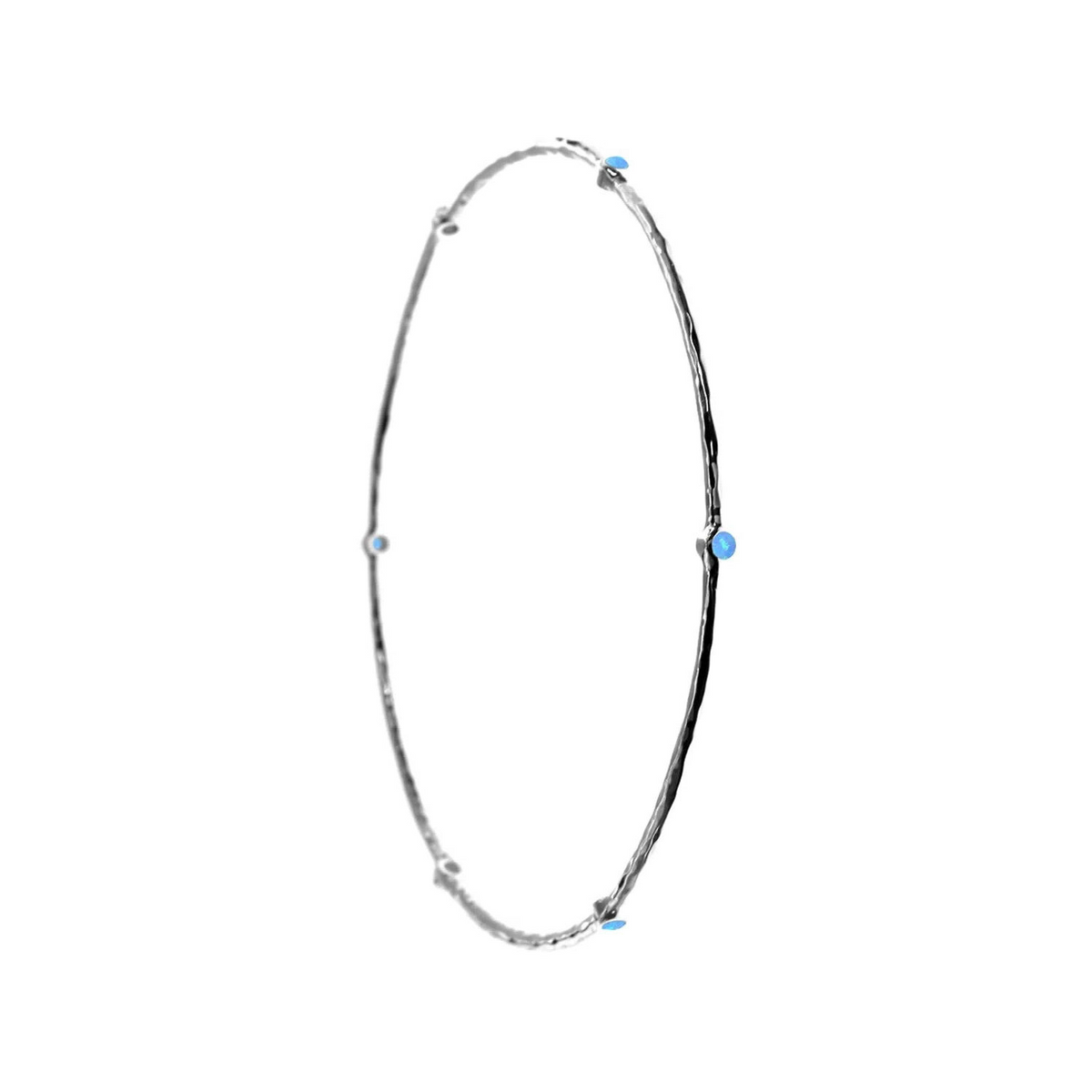 Sterling Silver Opal Bangle British Made 925 Hallmarked Brand New Boxed