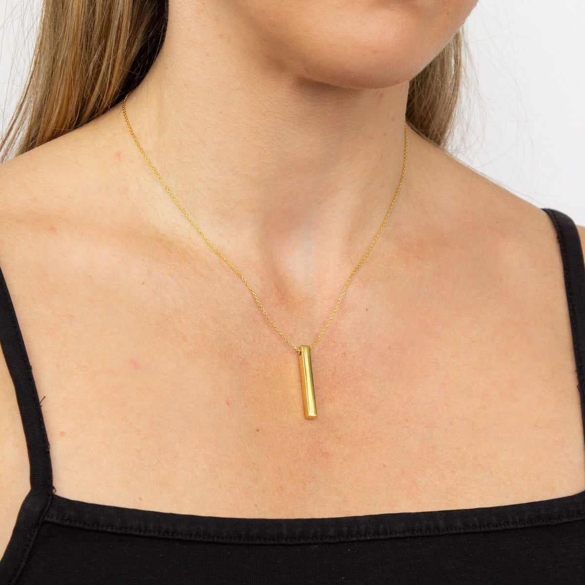 Vertical Bar Necklace 9ct Yellow Gold Hallmarked British Made Brand New Boxed