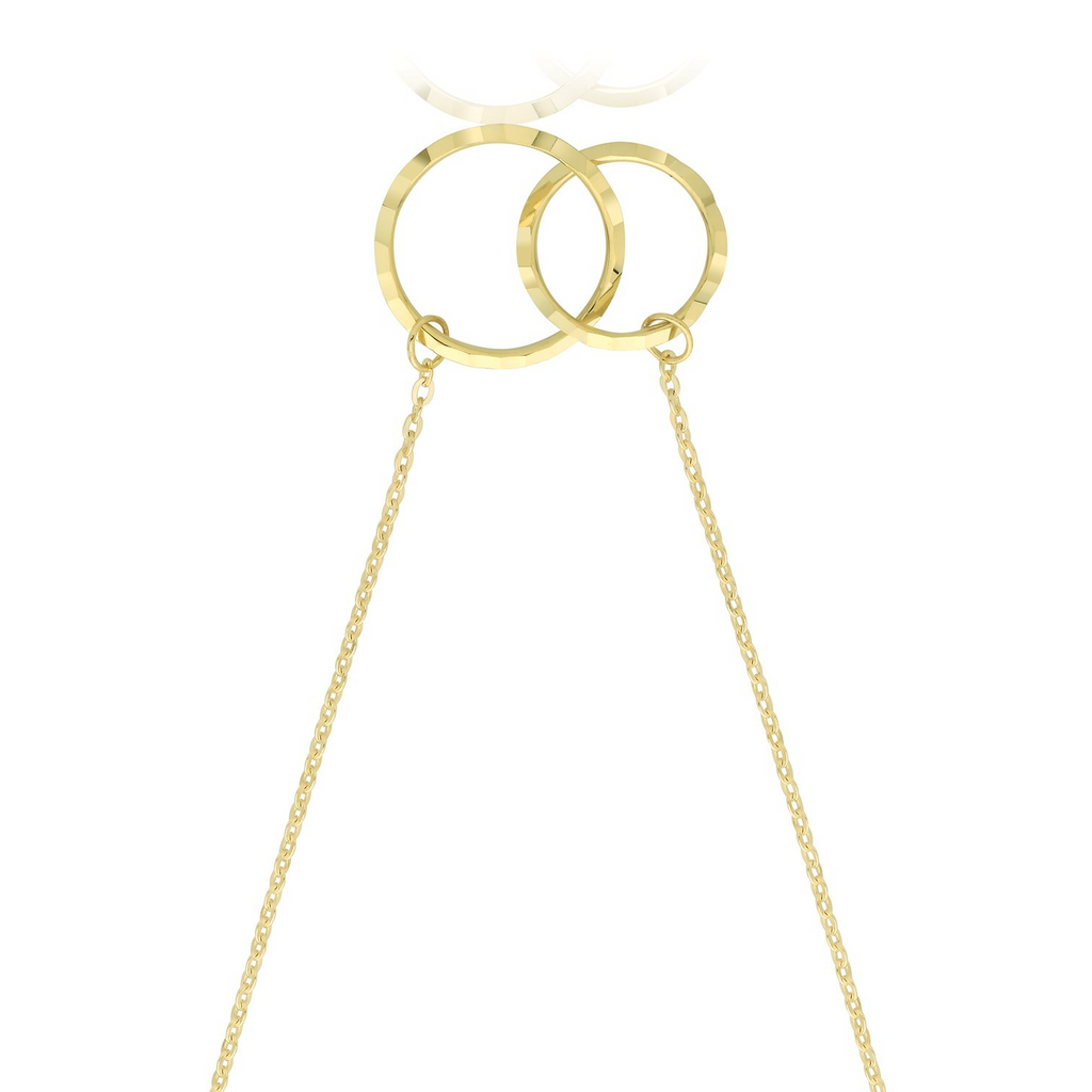 Ladies Interlocking Loop Necklace 9ct Yellow Gold 375 Hallmarked British Made