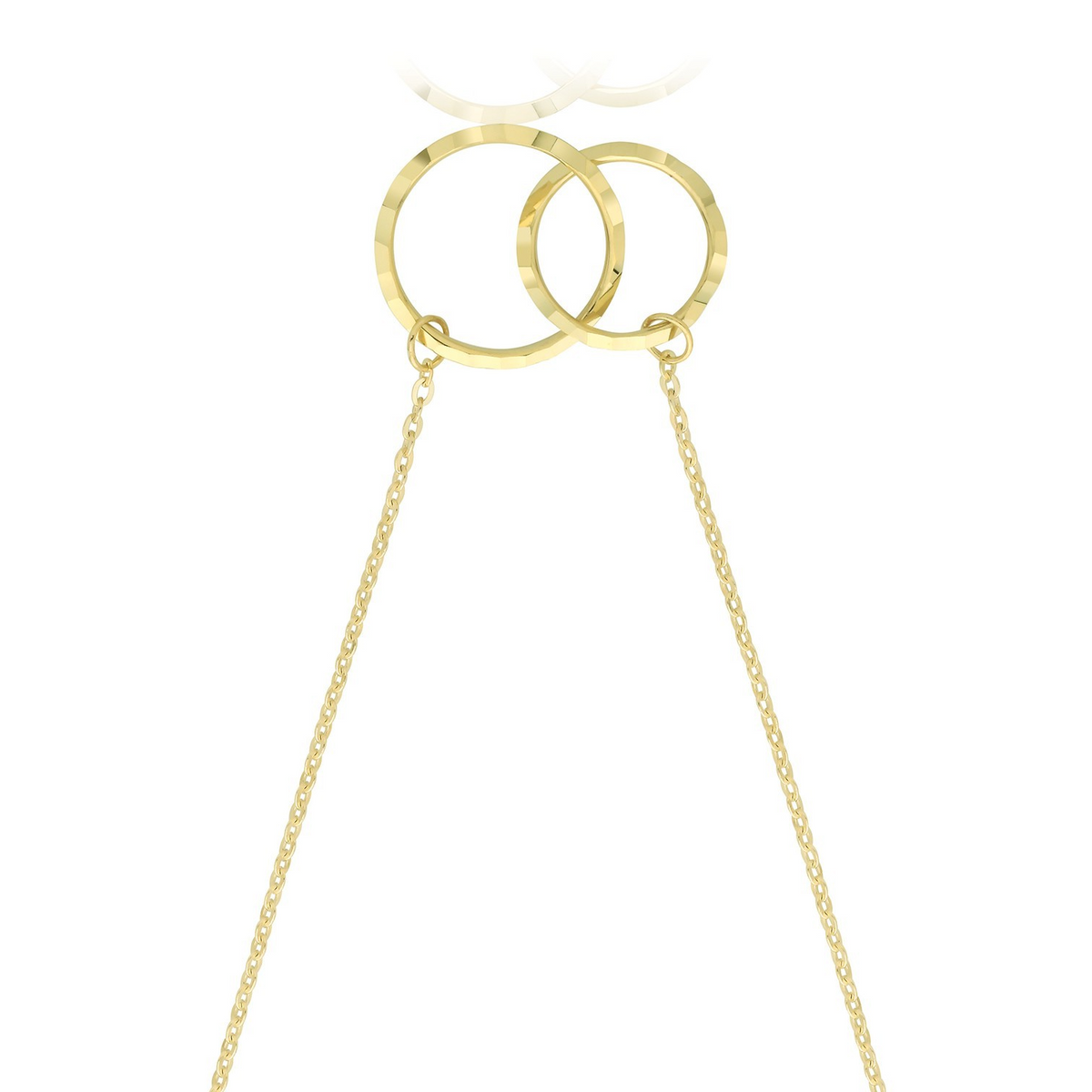 Ladies Interlocking Loop Necklace 9ct Yellow Gold 375 Hallmarked British Made