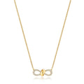 24 Natural Diamond Bow Necklace 18ct Yellow Gold Hallmarked British Made