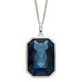 Sterling Silver Elongated Crystal Pendant 925 Hallmarked  All Chain Lengths