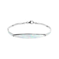 White Opal Marquise Bangle Sterling Silver 925 Hallmarked Brand New Boxed